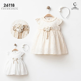 COŞAY BEBE SÜSLÜ TOKALI KIZ BEBEK ELBİSE