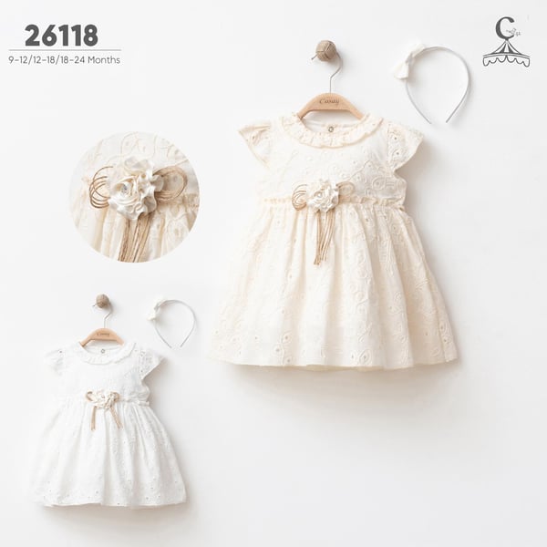 COŞAY BEBE SÜSLÜ TOKALI KIZ BEBEK ELBİSE